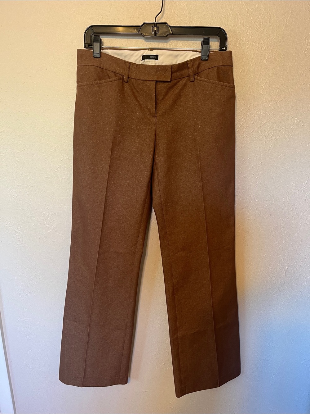 J. Crew Brown Straight-Leg Trousers